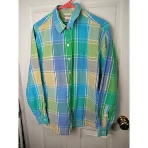 Prides Landing Woman L Shirt Plaid Button Collared Pocket Long Button Sleeve